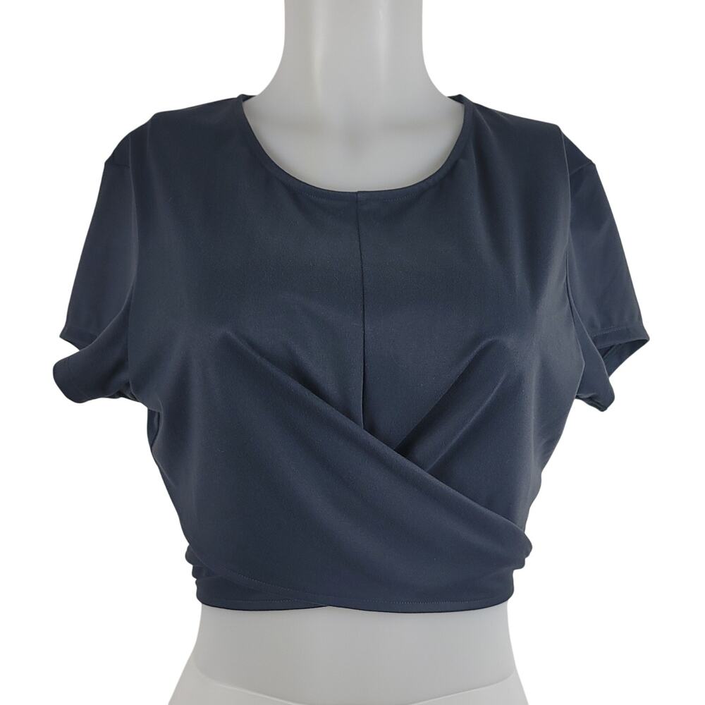 Victoria Secret Sport Athletic Work Out Casual Gray Wrap Top L